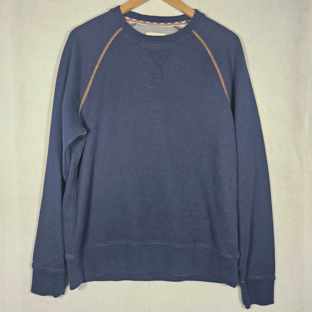 Borgo 28 Men's Blue Knit Crew Neck Long Sleeve Shirt Size Mediumm